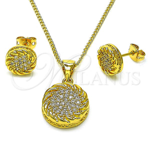 Gold Filled Ring — Earring and Pendant Adult Set Rope Design with — main product view — SKU 155374 | Oro Laminado anillo — Earring and Pendant Adult Set Rope diseño with — SKU 155374