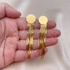 Oro Laminado Long Earring, Gold Filled Style Long Box Design, Polished, Golden Finish, 02.362.0008