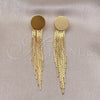 Oro Laminado Long Earring, Gold Filled Style Long Box Design, Polished, Golden Finish, 02.362.0008