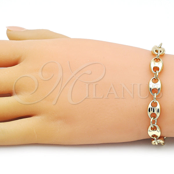 Gold Filled Bracelet — Fancy Bracelet Puff Mariner Design Polished 04. Thickness — alternate product view — SKU 155468 | Oro Laminado brazalete — elegante Bracelet Puff Mariner diseño pulido 04. Thickness — SKU 155468
