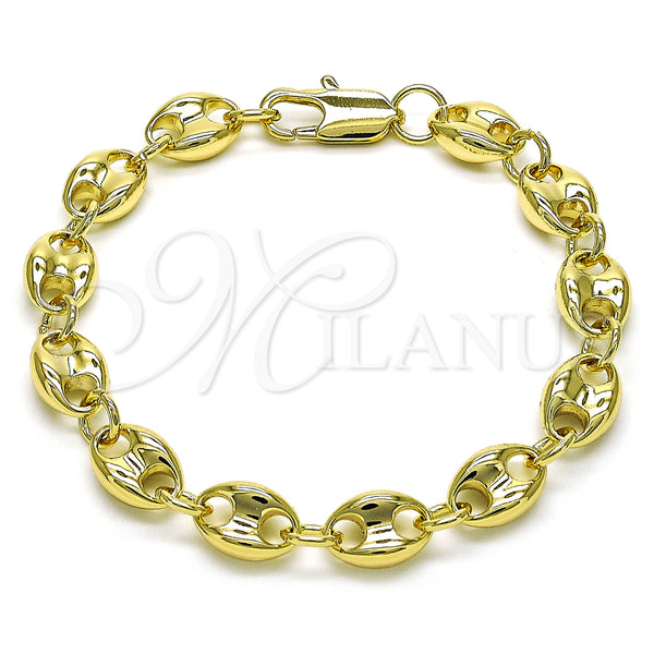 Gold Filled Bracelet — Fancy Bracelet Puff Mariner Design Polished 04. Thickness — main product view — SKU 155468 | Oro Laminado brazalete — elegante Bracelet Puff Mariner diseño pulido 04. Thickness — SKU 155468