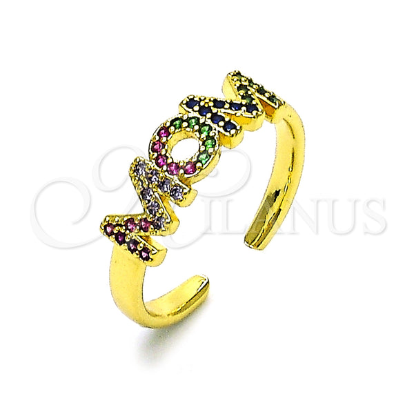 Gold Filled Ring — Multi Stone Ring Mom Design with Multicolor Micro — main product view — SKU 155474 | Oro Laminado anillo — Multi Stone Ring Mom diseño with Multicolor Micro — SKU 155474