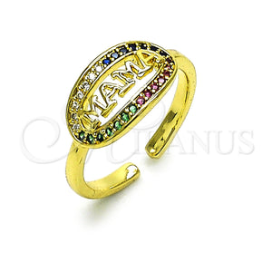 Gold Filled Ring — Multi Stone Ring Mom Design with Multicolor Micro — main product view — SKU 155475 | Oro Laminado anillo — Multi Stone Ring Mom diseño with Multicolor Micro — SKU 155475
