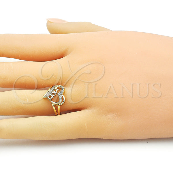 Gold Filled Ring — Multi Stone Ring Mom Design with White Micro — alternate product view — SKU 155476 | Oro Laminado anillo — Multi Stone Ring Mom diseño with blanco Micro — SKU 155476