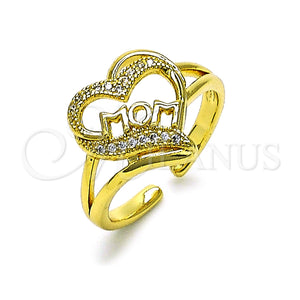 Gold Filled Ring — Multi Stone Ring Mom Design with White Micro — main product view — SKU 155476 | Oro Laminado anillo — Multi Stone Ring Mom diseño with blanco Micro — SKU 155476