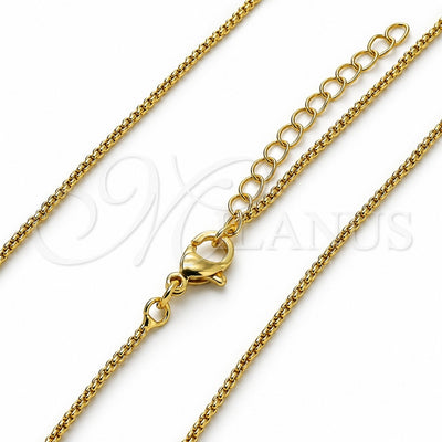 Oro Laminado Basic Necklace, Gold Filled Style Box Design, Polished, Golden Finish, 04.341.0106.18 (01 MM Thickness, 17 Inches Length)