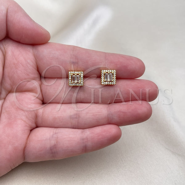 Gold Filled Ring — Stud Earring Baguette Design with White Cubic Zirconia — alternate product view — SKU 155487 | Oro Laminado anillo — Stud Earring Baguette diseño with blanco Cubic Zirconia — SKU 155487