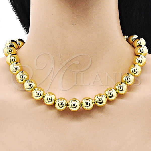Gold Filled Necklace — Fancy Necklace Ball and Hollow Design Polished 04. — alternate product view — SKU 155498 | Oro Laminado collar — elegante Necklace Ball and Hollow diseño pulido 04. — SKU 155498