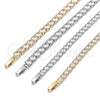 Oro Laminado Tennis Bracelet, Gold Filled Style Cluster Design, with White Cubic Zirconia, Polished, Golden Finish, 03.283.0387.07 (05 MM Thickness, 7 Inches Length)