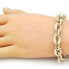 Oro Laminado Fancy Bracelet, Gold Filled Style Rolo Design, Polished, Golden Finish, 03.331.0234.09 (12 MM Thickness, 9 Inches Length)