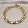 Oro Laminado Fancy Bracelet, Gold Filled Style Rolo Design, Polished, Golden Finish, 03.331.0234.09 (12 MM Thickness, 9 Inches Length)