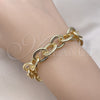 Oro Laminado Fancy Bracelet, Gold Filled Style Rolo Design, Polished, Golden Finish, 03.331.0235.09 (13 MM Thickness, 9 Inches Length)