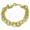 Oro Laminado Fancy Bracelet, Gold Filled Style Rolo Design, Polished, Golden Finish, 03.331.0235.09 (13 MM Thickness, 9 Inches Length)