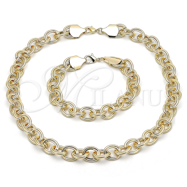 Gold Filled Bracelet — Necklace and Bracelet Rolo Design Polished 06. — main product view — SKU 155517 | Oro Laminado brazalete — Necklace and Bracelet Rolo diseño pulido 06. — SKU 155517