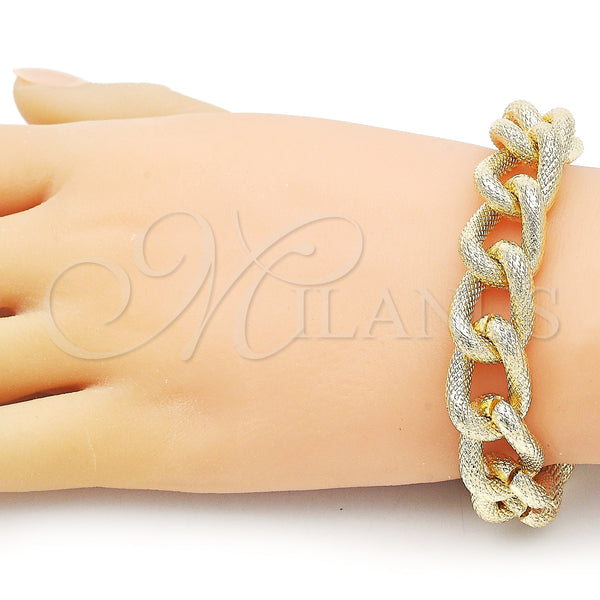Gold Filled Bracelet — Fancy Bracelet Miami Cuban Design Diamond Cutting 03. — alternate product view — SKU 155520 | Oro Laminado brazalete — elegante Bracelet Miami Cuban diseño Diamond Cutting 03. — SKU 155520