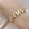 Oro Laminado Fancy Bracelet, Gold Filled Style Polished, Golden Finish, 03.331.0237.09 (14 MM Thickness, 9 Inches Length)