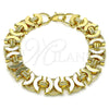 Oro Laminado Fancy Bracelet, Gold Filled Style Polished, Golden Finish, 03.331.0237.09 (14 MM Thickness, 9 Inches Length)
