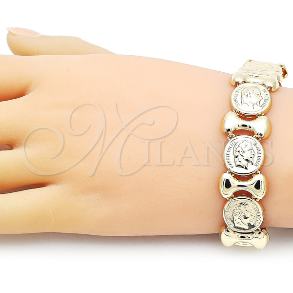 Gold Filled Bracelet — Fancy Bracelet Hugs and Kisses Design Polished 03. — alternate product view — SKU 155522 | Oro Laminado brazalete — elegante Bracelet Hugs and Kisses diseño pulido 03. — SKU 155522