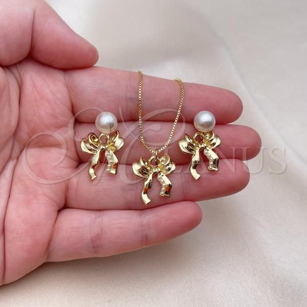 Gold Filled Ring — Earring and Pendant Adult Set Bow and Ball — alternate product view — SKU 155535 | Oro Laminado anillo — Earring and Pendant Adult Set Bow and Ball — SKU 155535