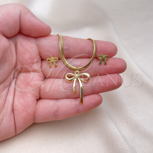 Gold Filled Ring — Earring and Pendant Adult Set Bow and Rat — alternate product view — SKU 155537 | Oro Laminado anillo — Earring and Pendant Adult Set Bow and Rat — SKU 155537