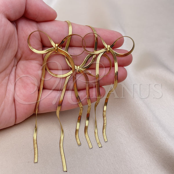 Stainless Steel Ring — Necklace and Earring Bow and Rat Tail Design — alternate product view — SKU 155541 | Acero Inoxidable anillo — Necklace and Earring Bow and Rat Tail diseño — SKU 155541