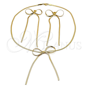 Stainless Steel Ring — Necklace and Earring Bow and Rat Tail Design — main product view — SKU 155541 | Acero Inoxidable anillo — Necklace and Earring Bow and Rat Tail diseño — SKU 155541