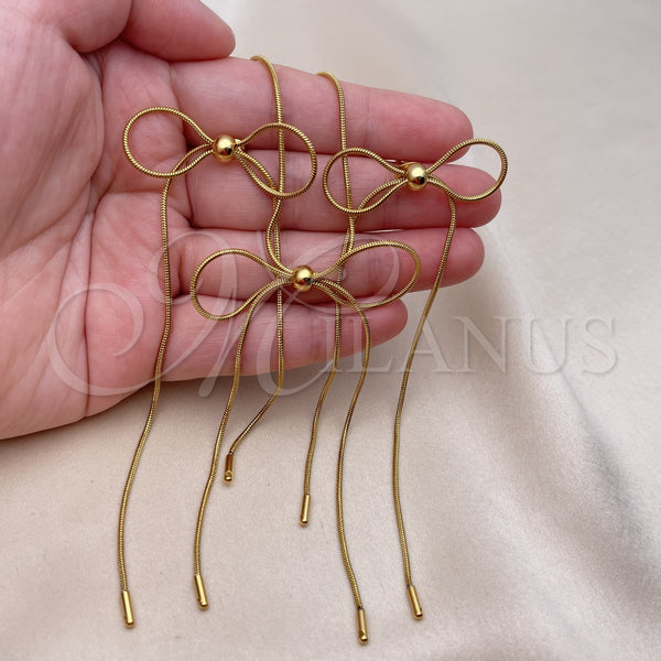 Stainless Steel Ring — Necklace and Earring Bow and Rat Tail Design — alternate product view — SKU 155542 | Acero Inoxidable anillo — Necklace and Earring Bow and Rat Tail diseño — SKU 155542