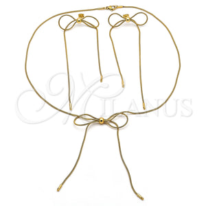 Stainless Steel Ring — Necklace and Earring Bow and Rat Tail Design — main product view — SKU 155542 | Acero Inoxidable anillo — Necklace and Earring Bow and Rat Tail diseño — SKU 155542