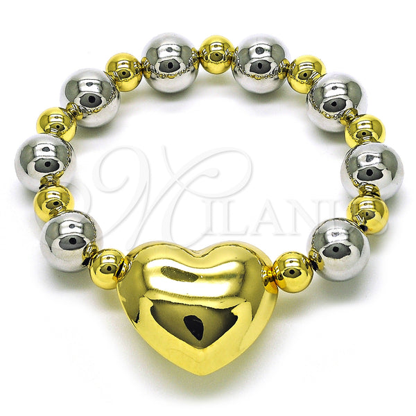 Gold Filled Bracelet — Fancy Bracelet Heart and Hollow Design Polished Two — main product view — SKU 155547 | Oro Laminado brazalete — elegante Bracelet corazón and Hollow diseño pulido Two — SKU 155547