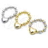 Oro Laminado Fancy Bracelet, Gold Filled Style Heart and Hollow Design, Polished, Two Tone, 03.341.0219.2.08 (12 MM Thickness, 8 Inches Length)
