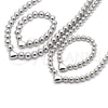Rhodium Gold Filled Necklace and Bracelet, Ball and Heart Design, Polished, Rhodium Finish, 06.341.0010