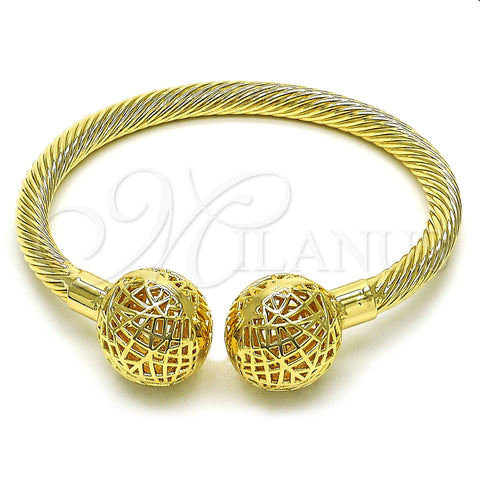 Oro Laminado Individual Bangle, Gold Filled Style Chunky and Twist Design, Polished, Golden Finish, 07.163.0001