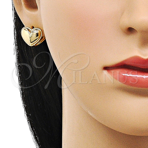 Gold Filled Hoop Earrings — Huggie Hoop Heart Design Polished 02. — alternate product view — SKU 155586 | Oro Laminado aretes de aro — Huggie Hoop corazón diseño pulido 02. — SKU 155586