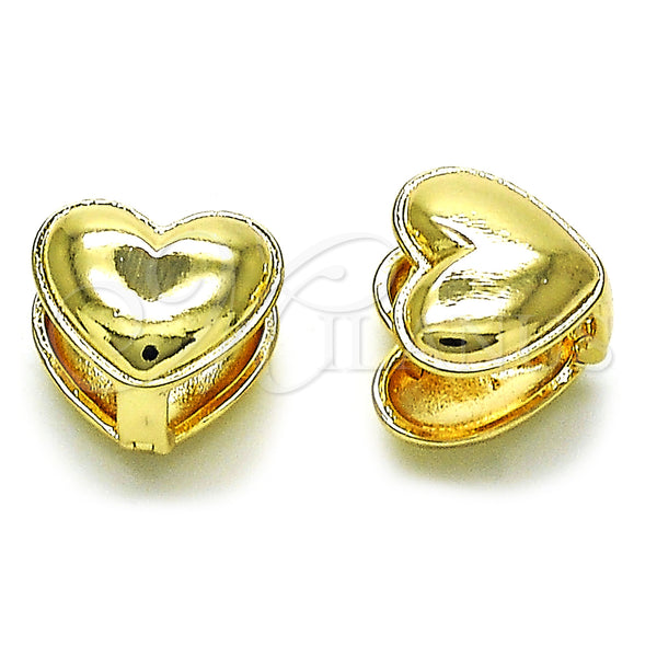 Gold Filled Hoop Earrings — Huggie Hoop Heart Design Polished 02. — main product view — SKU 155586 | Oro Laminado aretes de aro — Huggie Hoop corazón diseño pulido 02. — SKU 155586