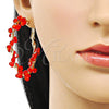 Oro Laminado Large Hoop, Gold Filled Style Twist Design, with Orange Red Crystal, Polished, Golden Finish, 02.196.0114.1.50