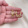 Oro Laminado Small Hoop, Gold Filled Style Hollow Design, Polished, Golden Finish, 02.196.0153.20