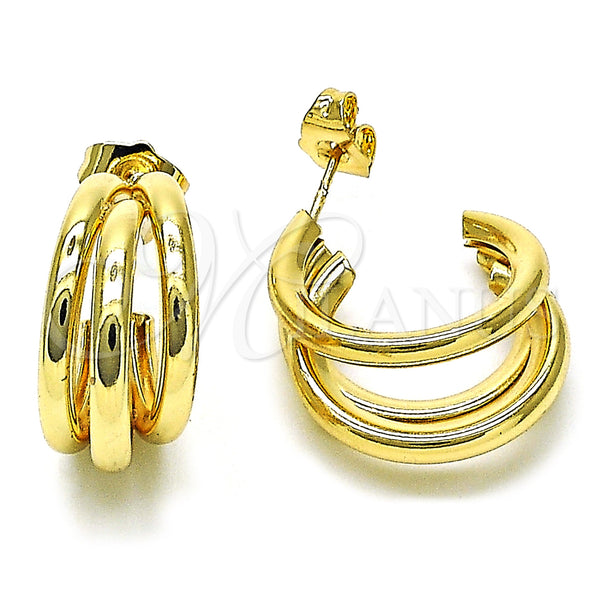 Gold Filled Hoop Earrings — Small Hoop Hollow Design Polished 02. — main product view — SKU 155628 | Oro Laminado aretes de aro — aro pequeño Hollow diseño pulido 02. — SKU 155628