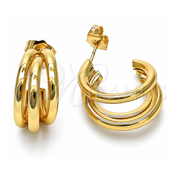 Oro Laminado Small Hoop, Gold Filled Style Hollow Design, Polished, Golden Finish, 02.196.0153.20