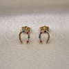 Gold Filled Ring — Stud Earring Horseshoe Design with Multicolor Cubic Zirconia — alternate product view — SKU 155634 | Oro Laminado anillo — Stud Earring Horseshoe diseño with Multicolor Cubic Zirconia — SKU 155634