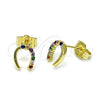 Gold Filled Ring — Stud Earring Horseshoe Design with Multicolor Cubic Zirconia — alternate product view — SKU 155634 | Oro Laminado anillo — Stud Earring Horseshoe diseño with Multicolor Cubic Zirconia — SKU 155634