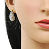 Rhodium Gold Filled Stud Earring, Teardrop Design, Diamond Cutting Finish, Rhodium Finish, 02.163.0294.1