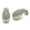Rhodium Gold Filled Stud Earring, Teardrop Design, Diamond Cutting Finish, Rhodium Finish, 02.163.0294.1