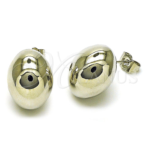 Rhodium Gold Filled Stud Earring, Ball and Hollow Design, Polished, Rhodium Finish, 02.196.0171