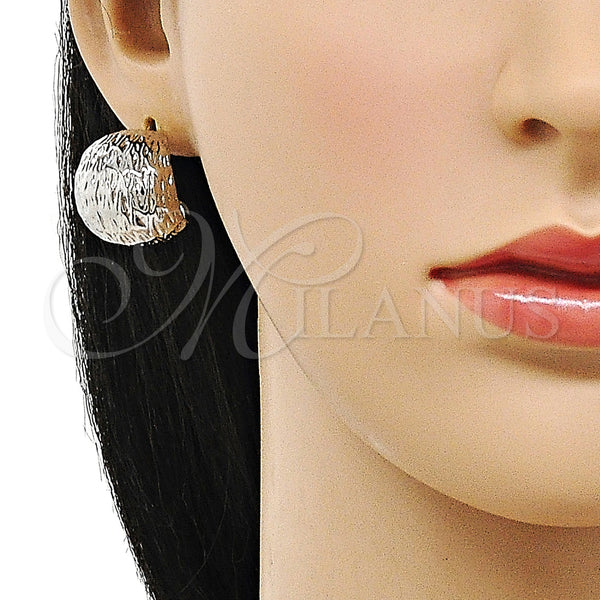 White Gold Filled Hoop Earrings — Small Hoop Diamond Cutting 02. — alternate product view — SKU 155652 | Oro Laminado Blanco aretes de aro — aro pequeño Diamond Cutting 02. — SKU 155652