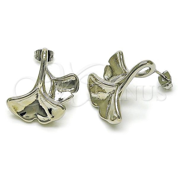 Rhodium Plated Stud Earring, Chunky Design, Polished, Rhodium Finish, 02.368.0090.1