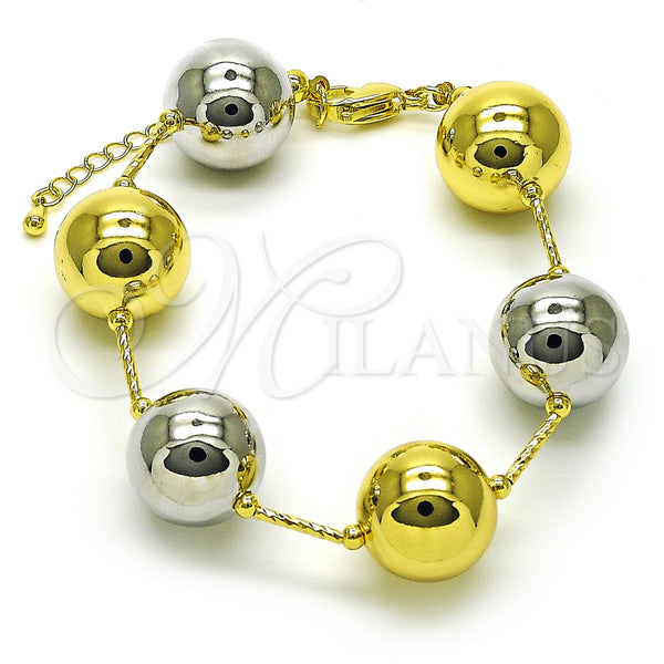 Gold Filled Bracelet — Fancy Bracelet Ball and Hollow Design Polished Two — main product view — SKU 155680 | Oro Laminado brazalete — elegante Bracelet Ball and Hollow diseño pulido Two — SKU 155680