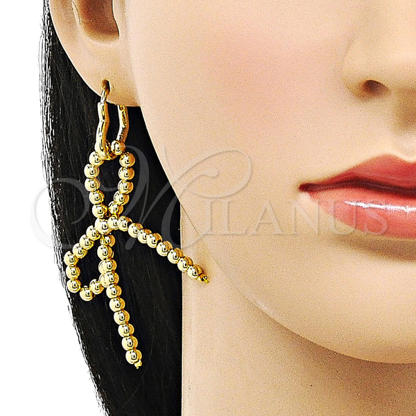 Gold Filled Ring — Dangle Earring Bow and Heart Design Polished 02. — alternate product view — SKU 155683 | Oro Laminado anillo — Dangle Earring Bow and corazón diseño pulido 02. — SKU 155683