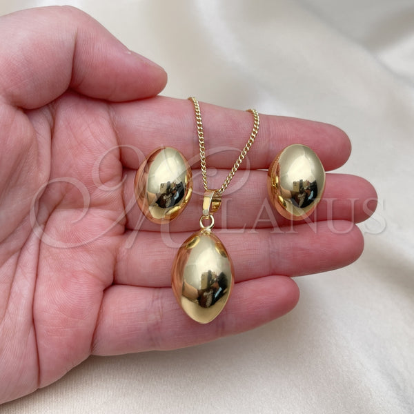 Gold Filled Ring — Earring and Pendant Adult Set Ball and Hollow — alternate product view — SKU 155686 | Oro Laminado anillo — Earring and Pendant Adult Set Ball and Hollow — SKU 155686