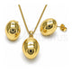Oro Laminado Earring and Pendant Adult Set, Gold Filled Style Ball and Hollow Design, Polished, Golden Finish, 10.163.0012