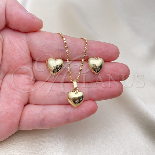 Gold Filled Ring — Earring and Pendant Adult Set Heart and Hollow — alternate product view — SKU 155689 | Oro Laminado anillo — Earring and Pendant Adult Set corazón and Hollow — SKU 155689